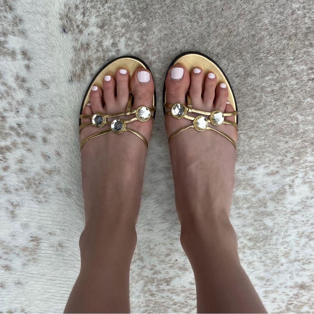 Liz Claiborne Gold Kitten Mule Heels Size 9